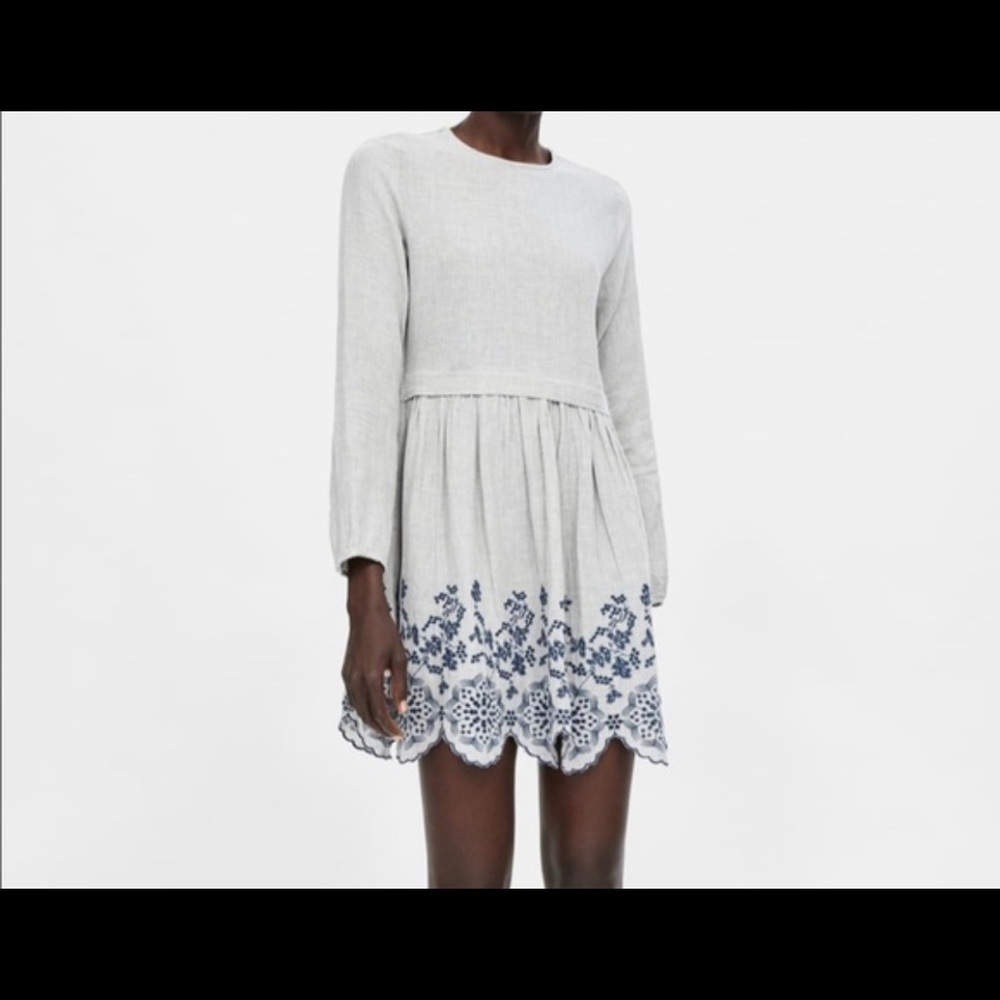 Zara embroidered dress